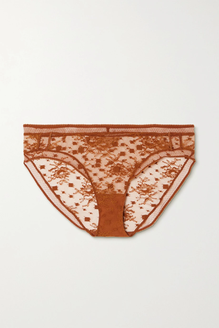 Nouveau 👏 ERES Culotte En Tulle à Broderies Et à Finitions En Picot Fragile ,Bronze 🧨