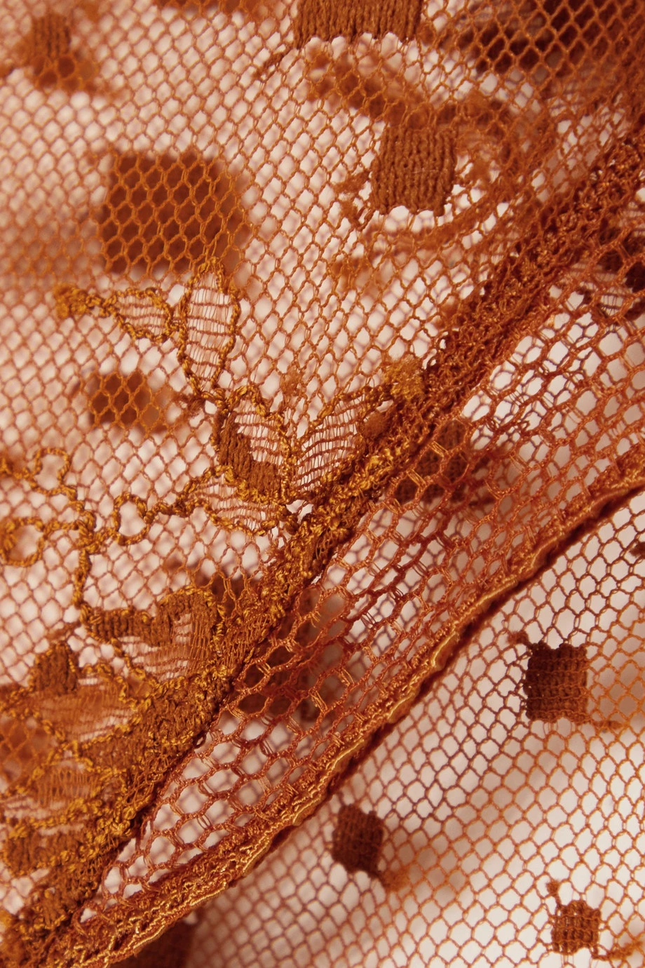 Nouveau 👏 ERES Culotte En Tulle à Broderies Et à Finitions En Picot Fragile ,Bronze 🧨 – Image 4