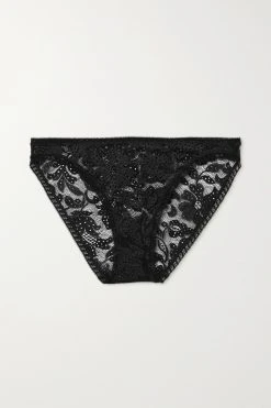 Grosses soldes ⭐ ERES Culotte En Dentelle Leavers Stretch Auburn ,Noir 🥰