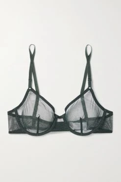 Remise 🛒 ERES Soutien-gorge à Bonnets Souples Et à Armatures En Tulle Stretch Imprimé Eden ,Gris Foncé ❤️