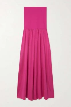 Acheter 🎉 ERES Robe Longue Bustier En Jersey De Coton Zephyr Ankara ,Rose ✔️
