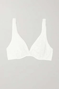 De gros 👏 ERES Soutien-gorge Triangle à Armatures En Tulle Stretch à Broderies Et à Finitions En Dentelle Vertige ,Blanc 💯
