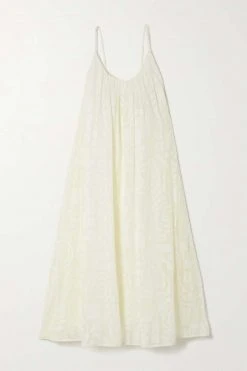 Les meilleures critiques de ✨ ERES Robe Midi En Jacquard De Soie Et De Coton Mélangés Fleuri Naturelle ,Blanc ⌛