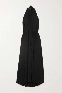 Le moins cher 🔥 ERES Robe Portefeuille Longue Dos Ouvert Convertible En Jersey Stretch Désirée ,Noir ❤️