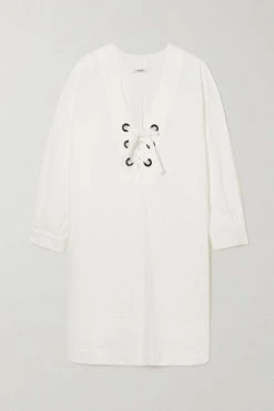 Meilleure affaire ✨ ERES Tunique En Crépon De Coton à Lacets Nymphe ,Blanc 😉