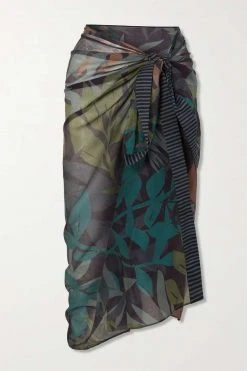 Bon marché 🧨 ERES Paréo En Voile De Coton Imprimé Romarin ,Noir 🔔