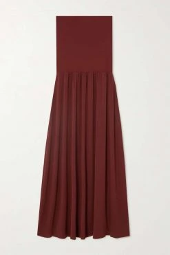 Budget 🎉 ERES Robe Bustier Longue En Jersey Stretch Oda ,Marron 💯