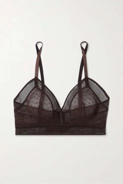 Les meilleures critiques de âš ERES Soutien-gorge Ă Bonnets Souples En Tulle Stretch Ă Broderies Courbe ,Marron FoncĂ© đ