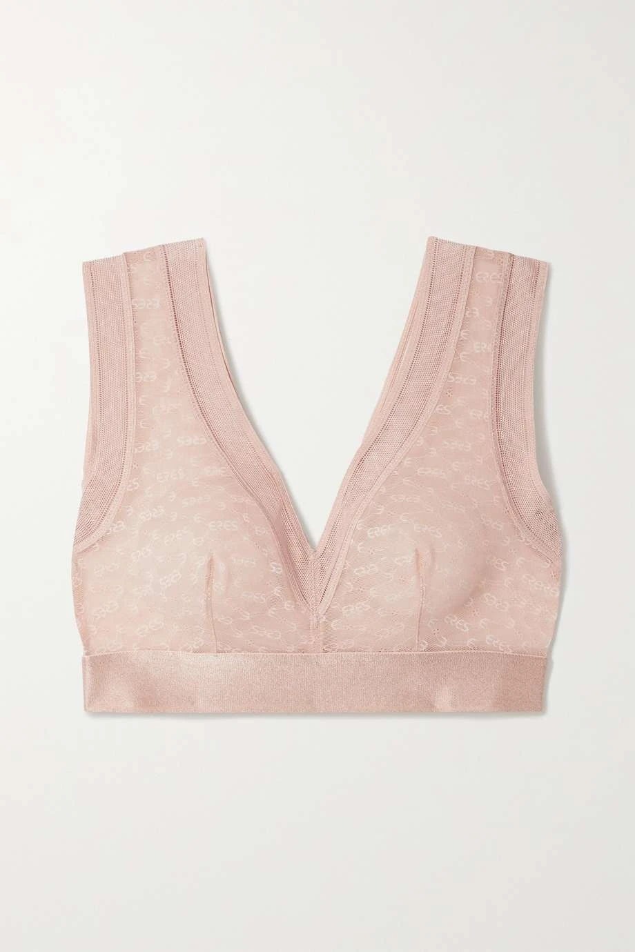 Nouveau 🔔 ERES Brassière En Tulle Stretch à Broderies Équilibre ,Rose Poudré ✔️
