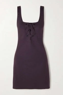 Budget 🎉 ERES Mini-robe En Jersey Stretch à Lacets Liane ,Marron Foncé ✨