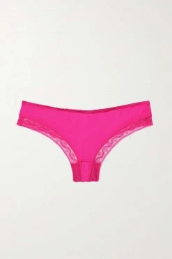 Budget ❤️ ERES String En Satin De Soie Mélangée à Finitions En Dentelle Amour ,Rose ❤️