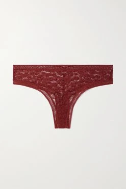 Promo ✨ ERES String En Dentelle Leavers Stretch Vigne ,Rouge Claret ❤️