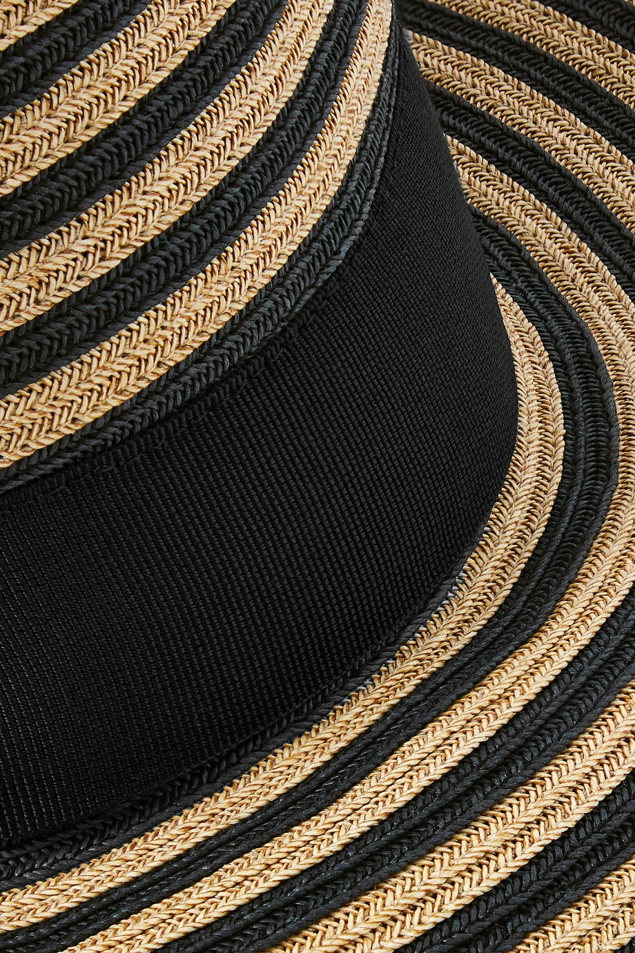 Nouveau ❤️ ERES Chapeau En Paille à Finitions En Gros-grain Et à Rayures Juliette ,Noir ✨ – Image 3