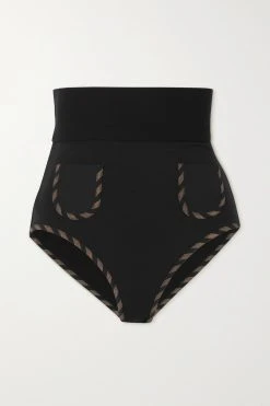 De gros ⌛ ERES Culotte De Bikini En Tissu Stretch à Finitions En Lurex Trimaran ,Noir 💯