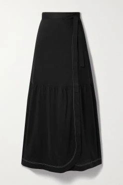 Bon marché 🥰 ERES Paréo En Voile De Coton Farah ,Noir 😀