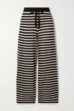 Tout neuf 💯 ERES Pantalon De Survêtement En Cachemire à Rayures Optimiste ,Noir ❤️