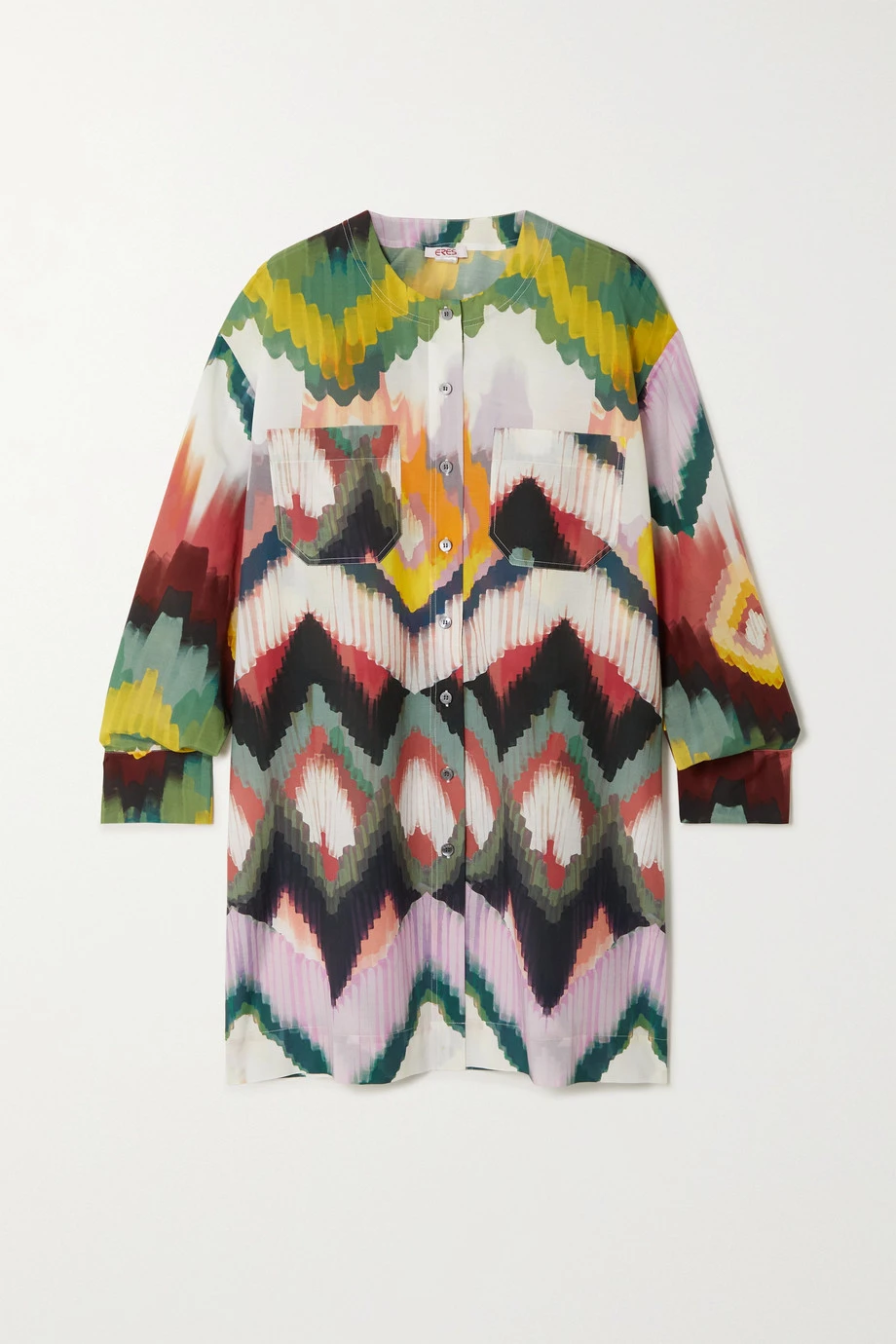 Promo đ ERES Tunique En Voile De Coton Et De Soie MĂ©langĂ©s ImprimĂ©s Coquelicot ,Vert đ„