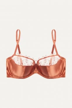 Budget ⌛ ERES Soutien-gorge Balconnet En Satin Stretch à Finitions En Dentelle La Pagode Port Royal ,Bronze 😉